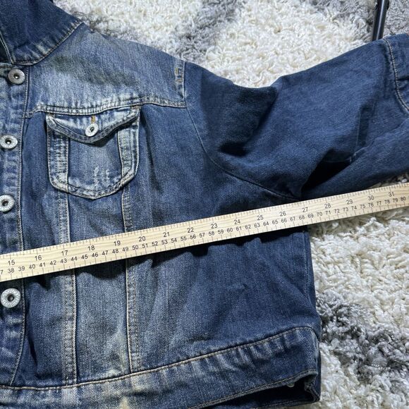 Ashley Stewart Plus Size 22/24Distressed Stretch‎ Denim Jacket Blue Jean - Picture 6 of 7